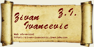 Živan Ivančević vizit kartica